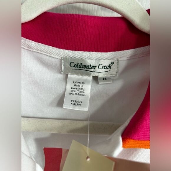 Coldwater creek shirt Breast Cancer Awareness women’s M Polo Super soft golf NWT - Picture 4 of 11